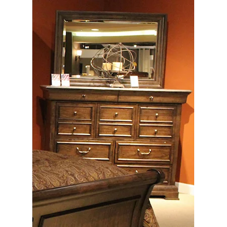 9 Drawer Dresser and Beveled Mirror Combo